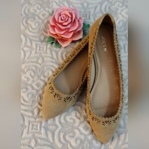 Joe's Jeans Minka Tan Suede Pointed Toe Ballerina Flats Women's Size 7½